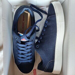 Levi's Men's Size 9 Vernon Sport Leather Sneakers, Navy Blue